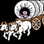 A screenshot of a pixelated wagon and trailblazer